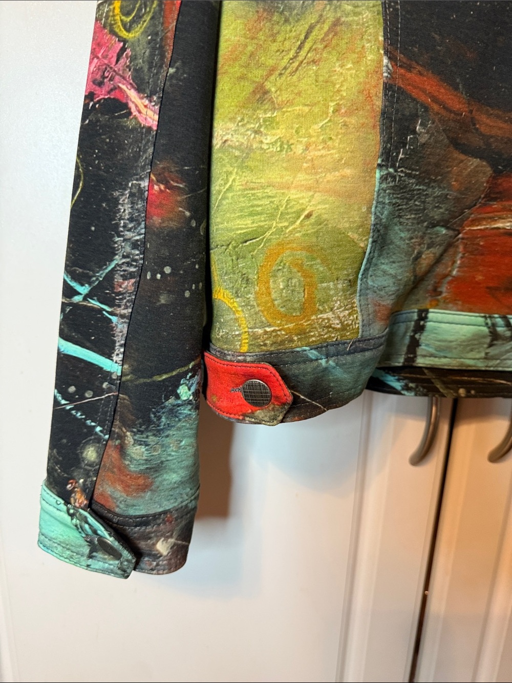 Simply Art By Dolcezza Abstract Watercolor Print Jacket - Multicolor Cotton/Poly - Picture 3 of 7